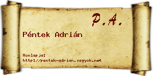 Péntek Adrián névjegykártya